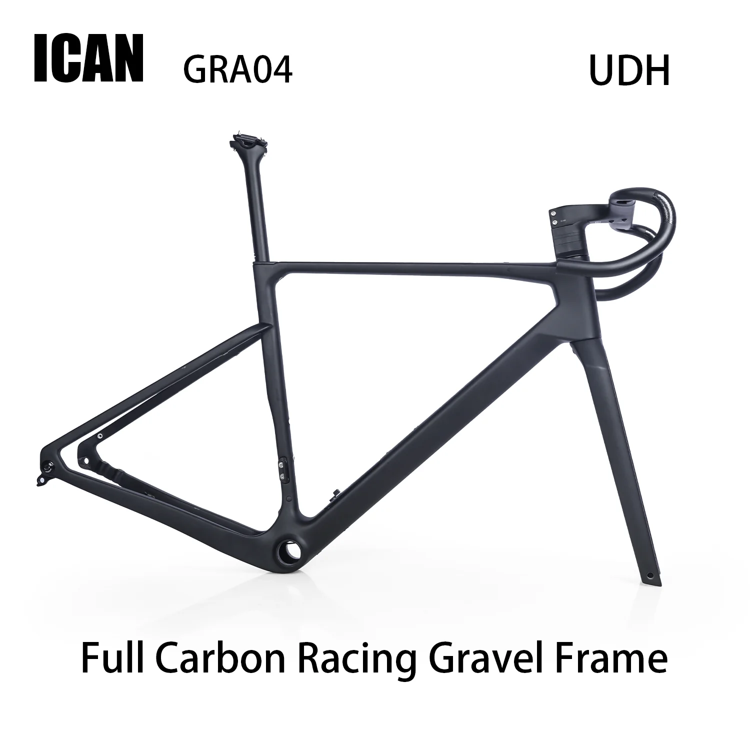 ICAN Vollcarbon-Racing-Kiesrahmen mit UDH GRA04 Toray 700 800 Superleichter Fahrradrahmenset-Reifen 700 x 50 °C, anpassbare Malerei Image