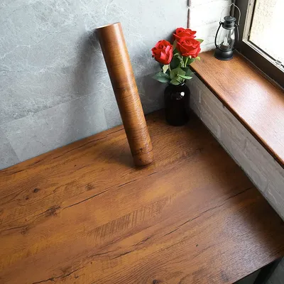 Tapete zum Abziehen und Aufkleben mit Holzmaserung, selbstklebend, rustikal, abnehmbares Kontaktpapier, Planke für Arbeitsplatten, Schränke, Vinylfolienrolle Image