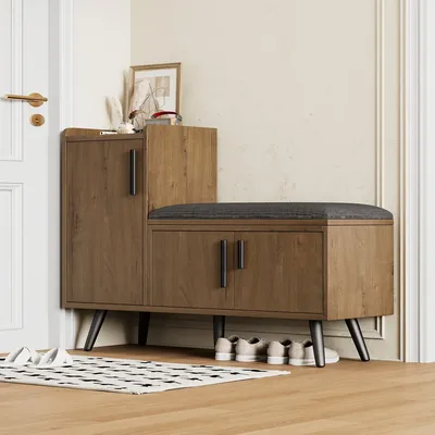 Modern Wood Shoe Cabinets, Shoe Storage Bench, Shoe Changing Stool, Home Furniture, Living Room Furniture, B100/T34/H69 cm