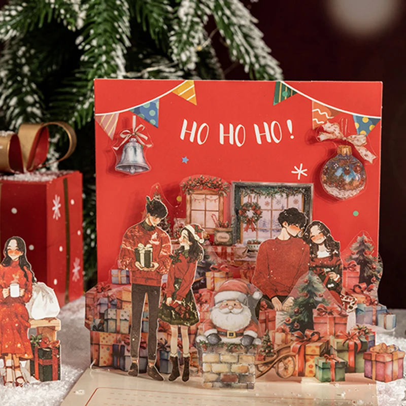 60 Stück Wonderful Christmas Night Series Weihnachtsthema Charakteraufkleber Handbuch Collage DIY Scrapbook Fotorahmen Kalender Image