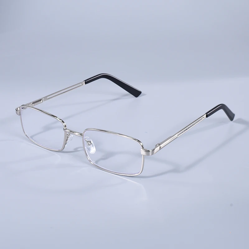+ 100 + 150 + 200 Gafas Lectura Hombre Lesebrille Männer Anti Blau Licht Quadratischen Metall Rahmen Lesen presbyopie Rezept Glas Image