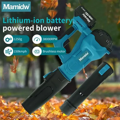 Brushless Electric Blower 2 Gears 12.5m/min Cordless Handheld Fallen Leaves Snow Dust Garden Power Tools For Makita 18V Battery