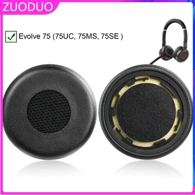 Ersatz Ohrpolster Für Jabra evolution 75 75 + Kopfhörer Zubehör Ohrpolster Headset Ohr Kissen Reparatur Teile Schaum Image