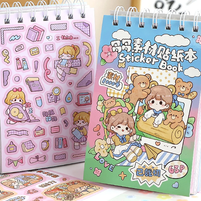 Mr Paper 63 Stück Dodo-Material-Aufkleberbuch, kleine süße Mini-Aufkleber, DIY-Handbuch, Scrapbooking, Planer, Schreibwaren Image