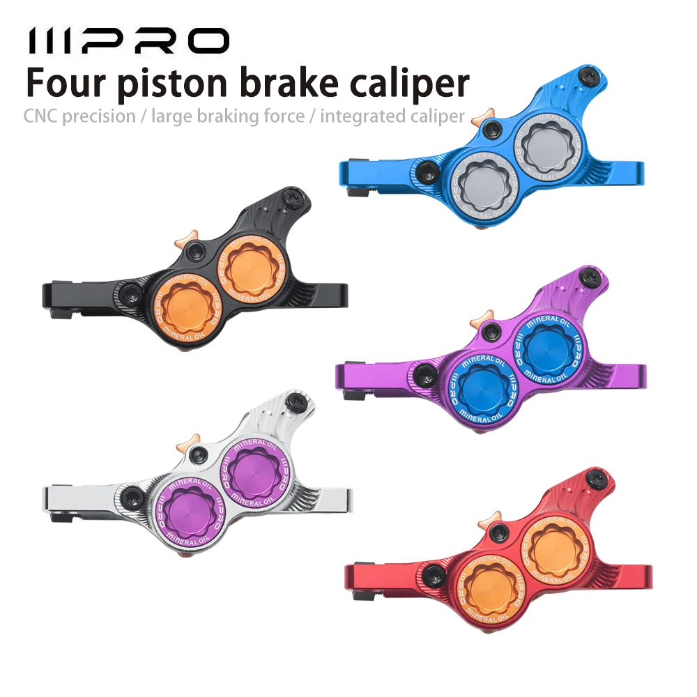 IIIPRO Flat Mount hydraulischer Scheibenbremssattel – 4-Kolben, für Flat Bar Road Mountainbike Image