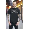 Punk Rock Muster Herren Hot Selling Kurzarm, Avantgarde Black Skull T-Shirt, Street Top, Baumwolle Rundhalsausschnitt, Größe Standard