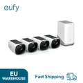 eufy Security eufyCam S330 (eufyCam 3) Kit 4 telecamere, telecamera di sicurezza esterna wireless, 4K con pannello solare integrato, riconoscimento facciale AI, memorizzazione locale espandibile,