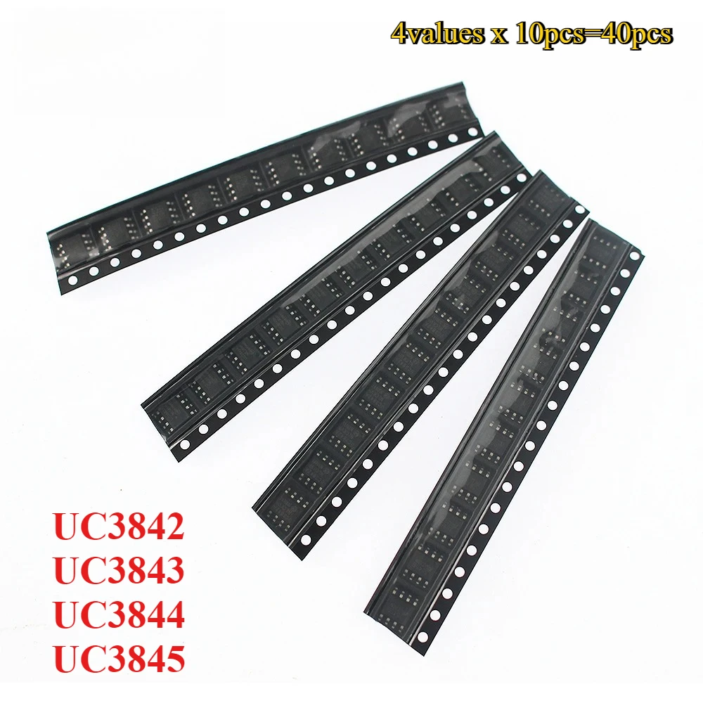 40 Stück SMD Netzteil IC Kit UC3842 UC3843 UC3844 UC3845 SOP-8 SOP8 Integrierte Schaltung IC Chip Set Image