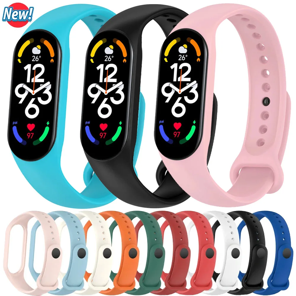 Weiches Silikonarmband für Xiaomi Mi Band 7 6 5 4 3 Smart Watch Sportarmband für Mi Band 7 Komfortgürtel für Mi Band 6 5 4 Correa Image