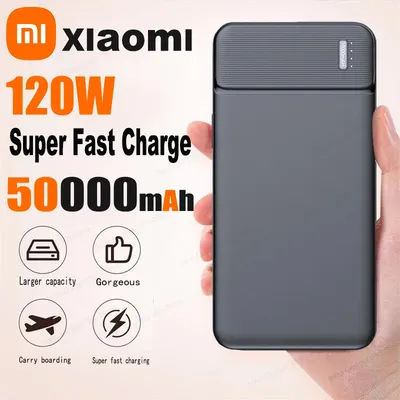 Xiaomi 50000mah PowerBank Portable 120W Super Fast Charger External Battery PowerBank High Capacity PowerBank For iPhone Samsung