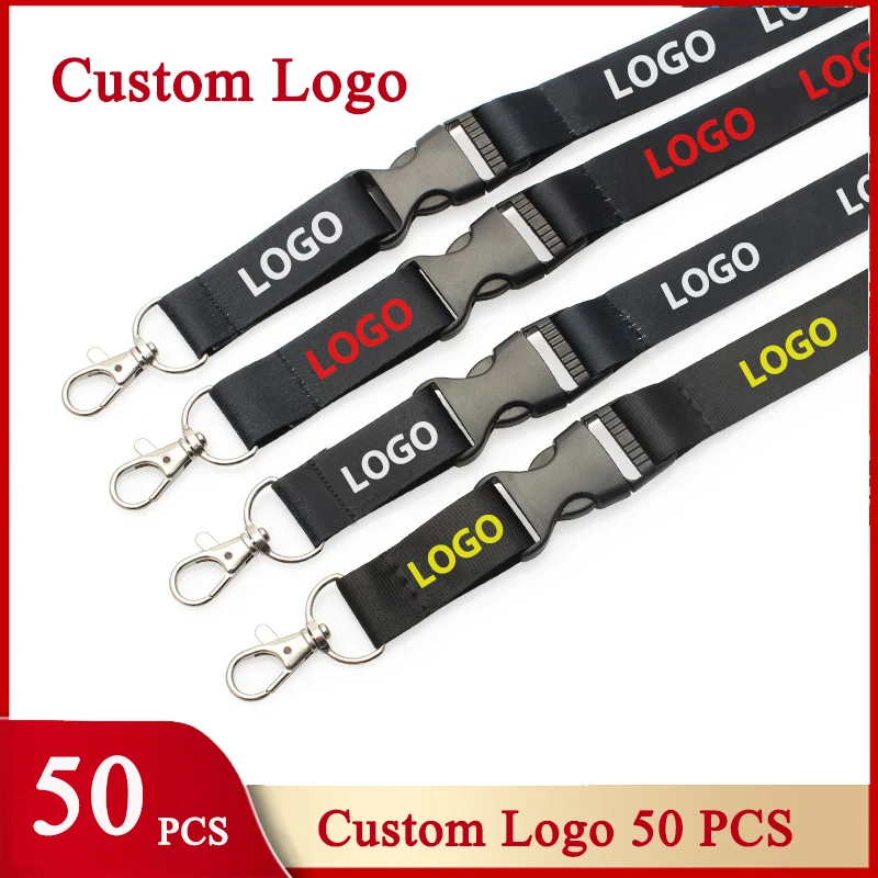 50 pezzi logo personalizzato cordino stampa a colori logo aziendale cinturino da collo personalizzato largo 2 cm per carta d'identità personale portachiavi