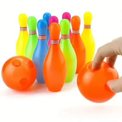 12pcs/set Mini Bowling Set Includes 10 Pins and 2 Balls Plastic Bowling Ball Toys for Home Outdoor Sports Mother's Day Gifts ZSY