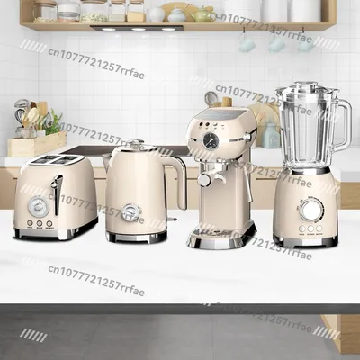 Coffee Machine Home Appliance Set Retro Toaster Stainless Steel Electric Coffee Machine and Toaster Set