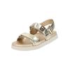 Riemchensandale STEVE MADDEN "STEVE MADDEN Sandalen Leder", Damen, Gr. 37, gold, Leder, casual, Schuhe