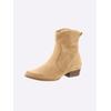 Stiefelette HEINE, Damen, Gr. 43, beige (sand), Leder, Veloursleder, modisch, Schuhe Ankleboots Cowboy-Stiefelette