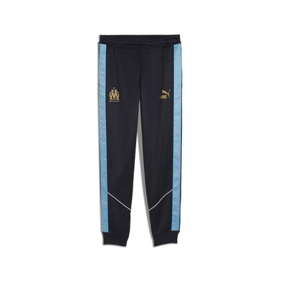 Sporthose PUMA "Olympique de Marseille KING Anthem Hose Herren", Herren, Gr. M, Normalgrößen, new navy luminous blau, Obermaterial: 63% Polyester, 37% Baumwolle; Taschenfutter: 100% Polyester; Rippe: 7% Elasthan, 93% Polyester; Besatz: 100%...