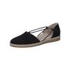 Riemchenballerina PAUL GREEN "Paul Green Ballerinas Nubukleder", Damen, Gr. 39, schwarz (schwarz, beige), Nubukleder, casual, Schuhe