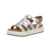 Riemchensandale INUOVO "INUOVO Sandalen Leder", Damen, Gr. 40, silber, Leder, casual, Schuhe