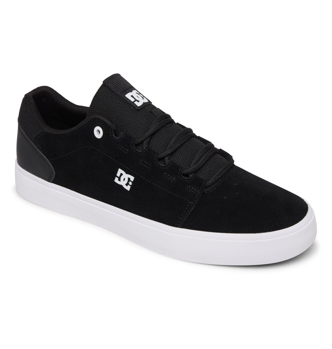 Sneaker DC SHOES "Hyde", Herren, Gr. 7(39), schwarz-weiß (schwarz, schwarz, weiß), Obermaterial: Leder / Futter: Textil / Außensohle: Gummi, Schuhe Sneaker