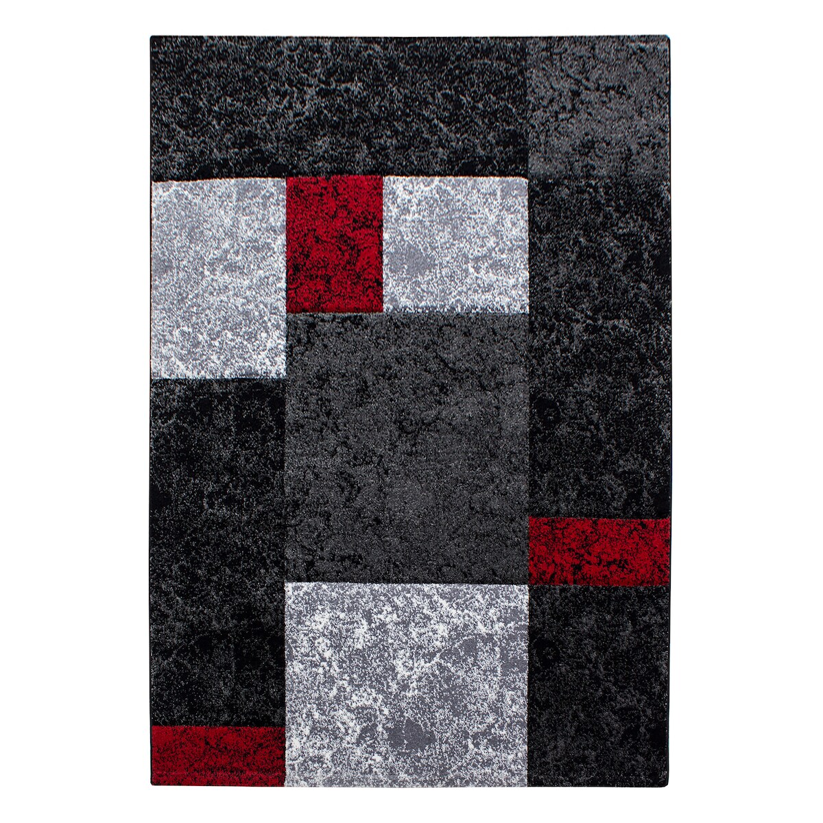 Teppich Schlafzimmer Karo Elegant Waschbar Strapazierfähig Wohnzimmer Esszimmer Pflegeleicht Rot 160x230 cm – MONZA von Kadima Design Image