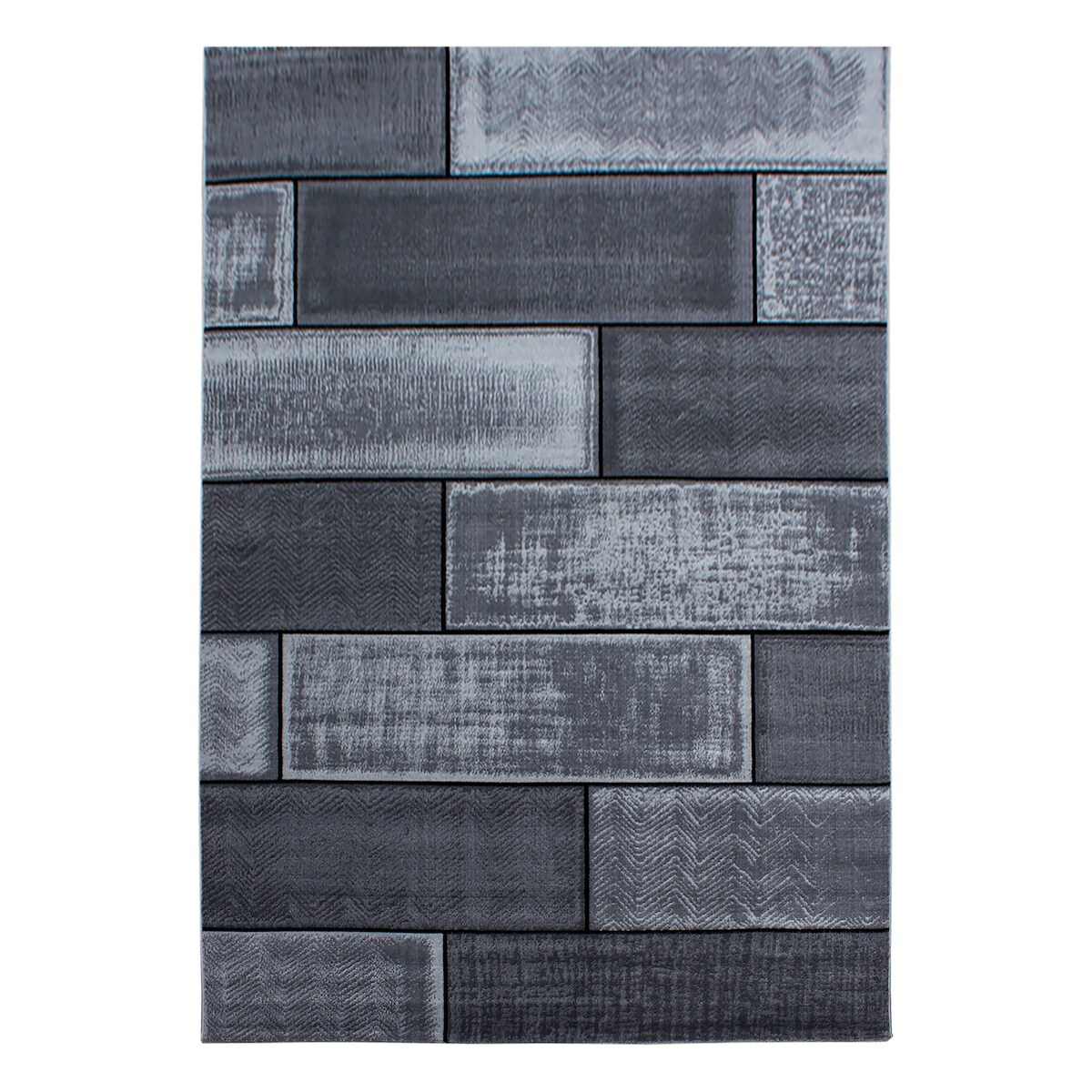 Teppich Schlafzimmer Steine Elegant Waschbar Strapazierfähig Wohnzimmer Esszimmer Pflegeleicht Schwarz 200x290 cm – INN von Kadima Design Image