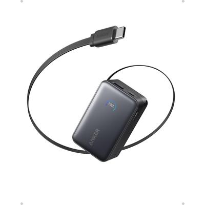 Anker Nano Power Bank, 10,000 mAh External Battery with 70 cm Anker InstaCord Retractable Cable, 45 W Max Compact Battery, Smart Display, for iPhone 16 Series, iPad, Galaxy, Pixel and More Image