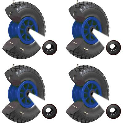4x Sackkarrenrad Vollgummi 260 x 85 mm 3.00-4 Nabenlänge 75 mm PU Sackkarre Ersatzrad Bollerwagenrad Image