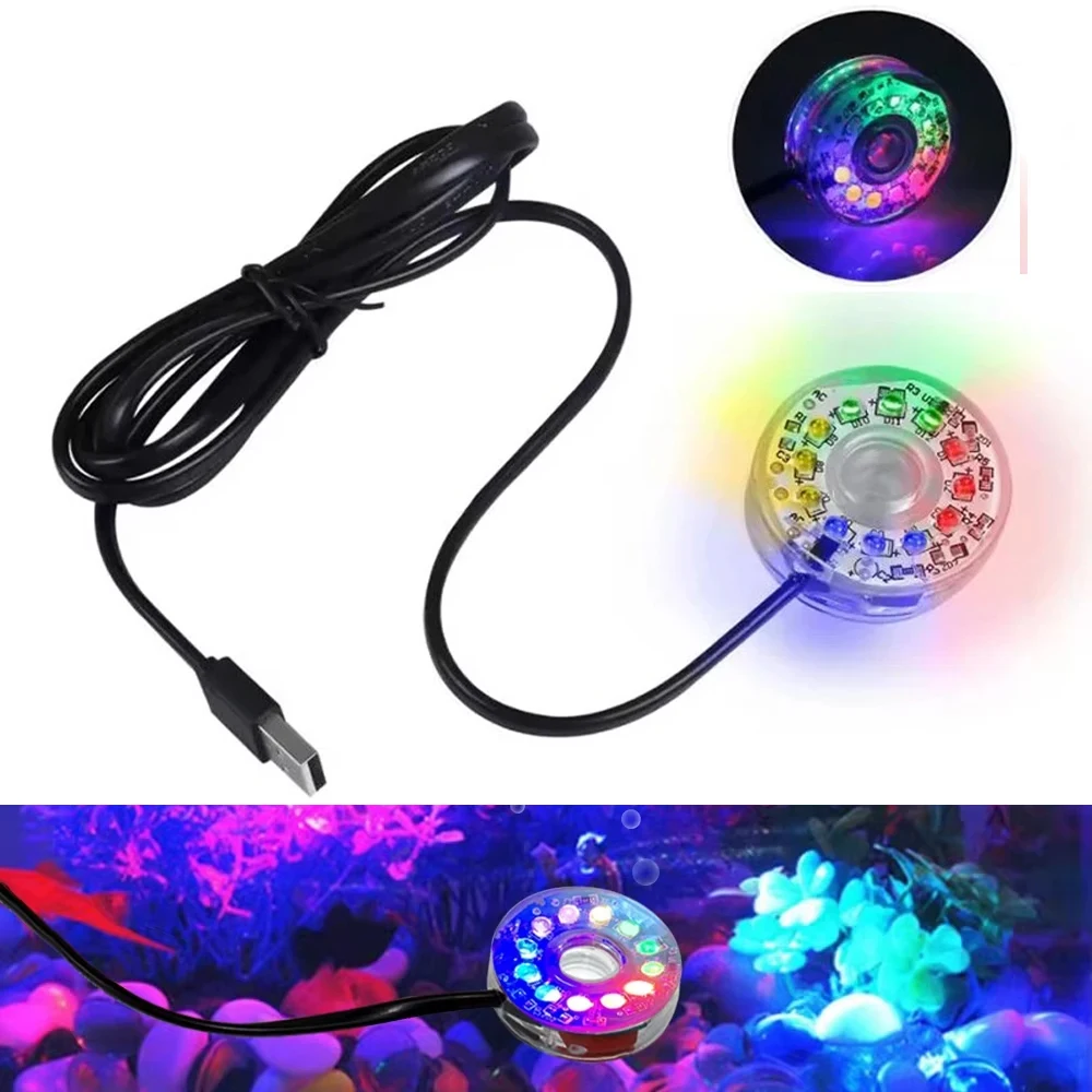 RGB LED Aquarium Lumière Lumière De Pêche Lumière Aquarium Piscine Lampe USB 5V Étanche Lampe Sous-Marine RVB Océan Lumière Fontaine Décoration