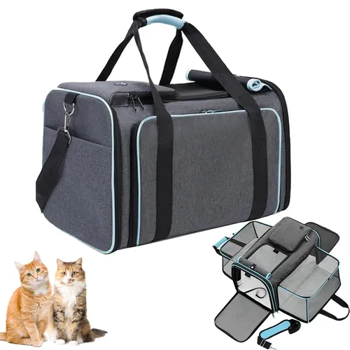 Sac pour chat pliable de grande capacité pour chat, extension de voiture en plein air, sac à main Portable pour animaux de compagnie, sac croisé diagonale respirant pour chats et chiens
