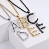 Heißer Verkauf Bambus Großen Brief Halskette Anhänger Für Frauen Und Männer A-Z 26 Initialen Kragen Name Schmuck Alphabet Anhänger Halsketten