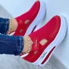 Rote Turnschuhe Frauen Schuhe Frau Tennis Leinwand Weibliche Casual Damen Sport Plattform Sneaker Aushöhlen Schuhe