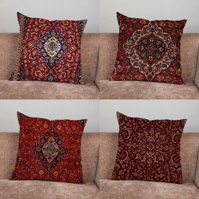 Perserteppich Blumenmuster Kissenbezug für Zuhause Schlafzimmer Auto Büro Dekoration Wohnzimmer Sofa Kissenbezug geeignet Image