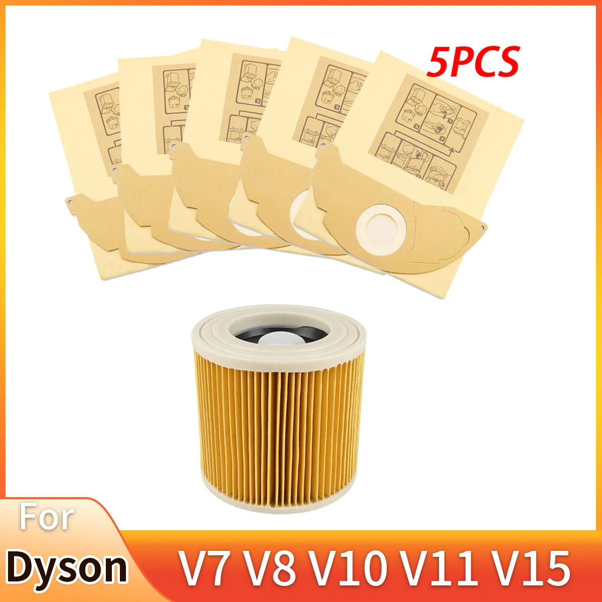 Hepa-Filter Staubbeutel Für Karcher WD2.250 WD2250 A2004 A2054 MV2 WD2 Staubsauger Ersatzteile Taschen Ersatz Zubehör Image