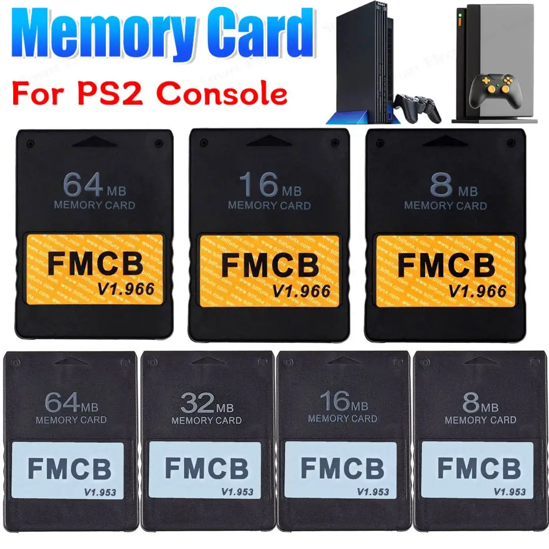 Erweiterungskarten FMCB Free McBoot Card V1.953 für PS2 8 MB/16 MB/64 MB & V1.966 8 MB/16 MB/32 MB/64 MB Speicherkarte für PS2 FMCB Saver Image