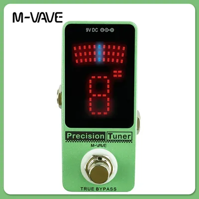 M-VAVE Tuner E-Gitarre Effektpedal Tuner Pedal Präzisions-Gitarrenstimmgerät mit LED-Anzeige True Bypass Gitarrenzubehör