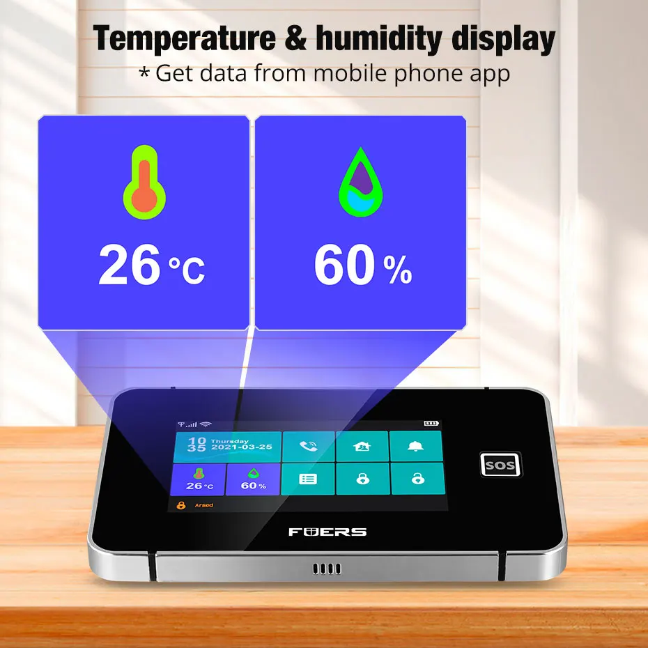 FUERS 4,3 Zoll WiFi Wireless Alarm System Für Home Security GSM Home Alarm Kit Mit Sirene Tuya Smart Leben PIR Motion Sensoren Image