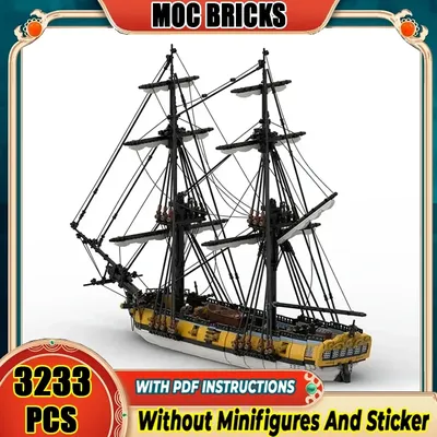 Bootsmodell Moc Bausteine Sloop of War HMS Challenger Technologie Modulare Blöcke Geschenke Weihnachtsspielzeug DIY Sets Montage Image