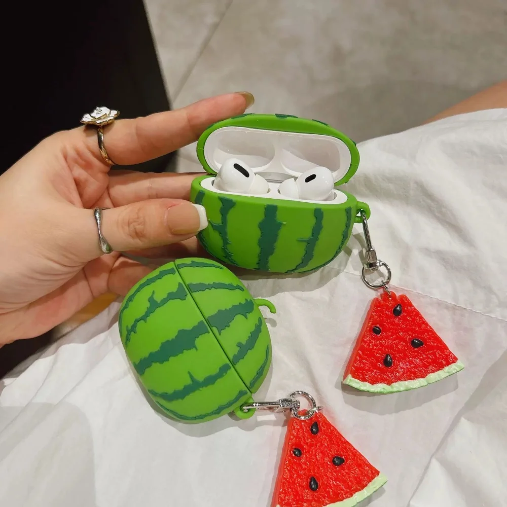 [Lq] Kreative süße Wassermelone Airpods4 Schutzhülle Airpod3 Apple Pro Kopfhörerhülle zweite Generation kabelloses Bluetooth Image