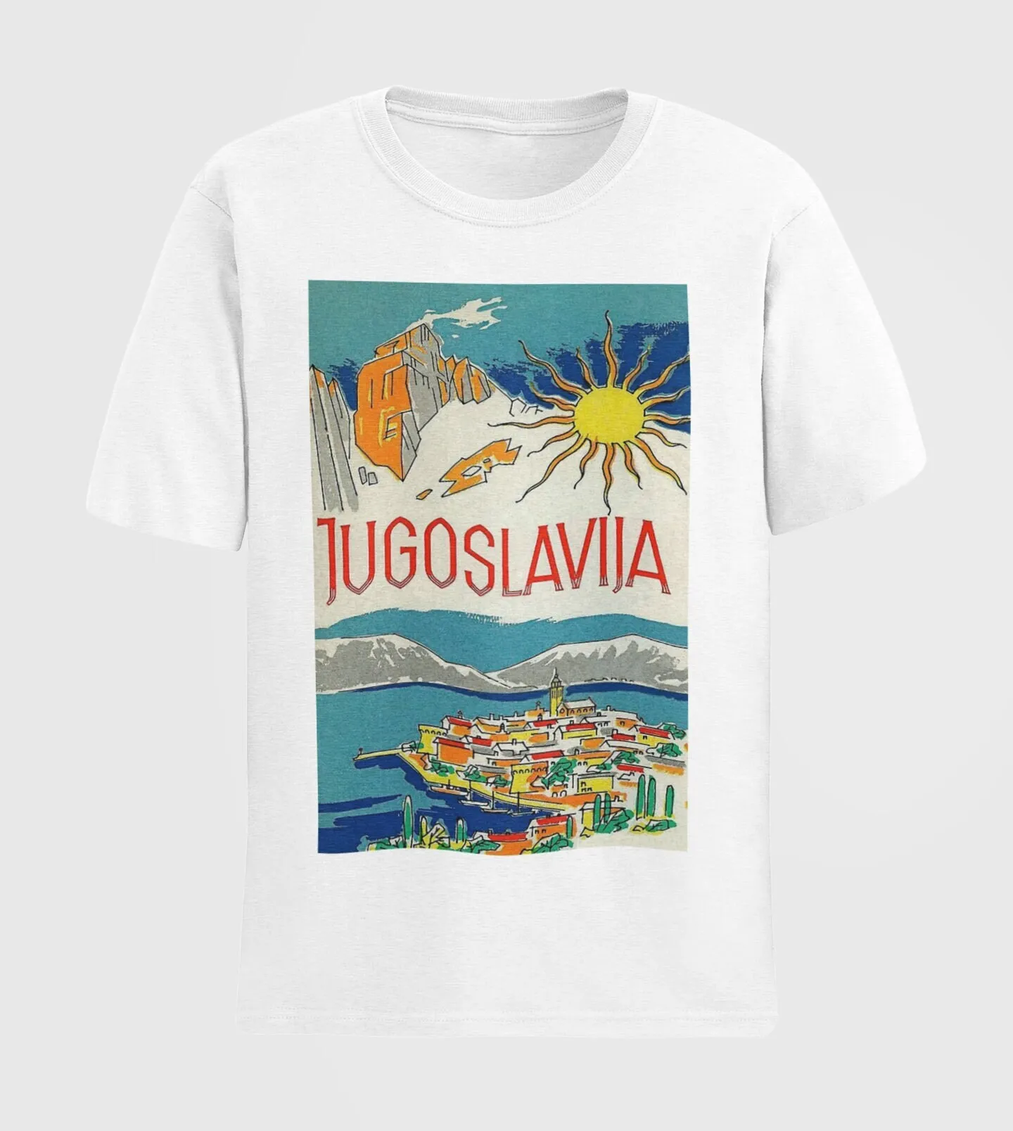 Vintage Jugoslawien T-Shirt Balkan Länder Jugoslavija Pullover Reiseposter Serbien Sweat Kroatien Mazedonien Top Image