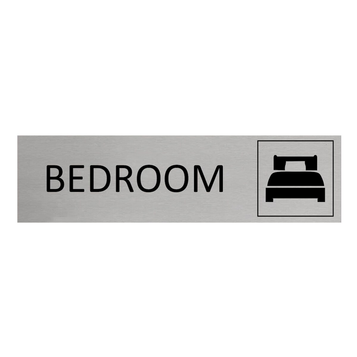 CombiCraft Aluminium Türschild Bedroom 165x45mm mit 3M-Tape zur Befestigung, einfache Kennzeichnung von Räumen und Bereichen Image