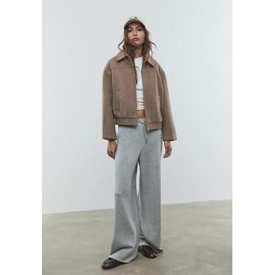 Stradivarius Soft-touch bomber jacket camel L
