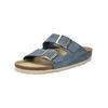 Hausschuh ROHDE "Rohde Pantoletten Veloursleder", Damen, Gr. 43, blau (jeans), Veloursleder, casual, Schuhe