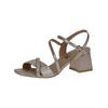 High-Heel-Sandalette CAPRICE "Caprice Sandalen Leder/Fell", Damen, Gr. 40, grau (taupe), Leder, casual, Schuhe
