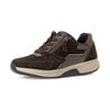 Keilsneaker GABOR ROLLINGSOFT, Damen, Gr. 42, dunkelbraun, rostbraun, Ziegenveloursleder, Glattleder, Reptilienprägung, sportlich, Schuhe, Schnürer, Halbschuh, Freizeitschuh mit zusätzlichem Reißverschluss
