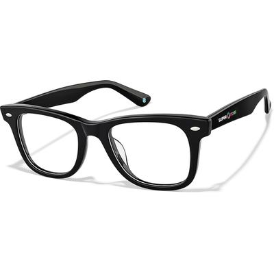 Zenni Square Glasses Black Plastic Full Rim Frame