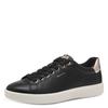 Plateausneaker TAMARIS, Damen, Gr. 36, gold (schwarz, goldfarben), Lederimitat, unifarben mit Farbeinsatz, sportlich, Schuhe, Freizeitschuh, Halbschuh, Schnürer in veganer Verarbeitung