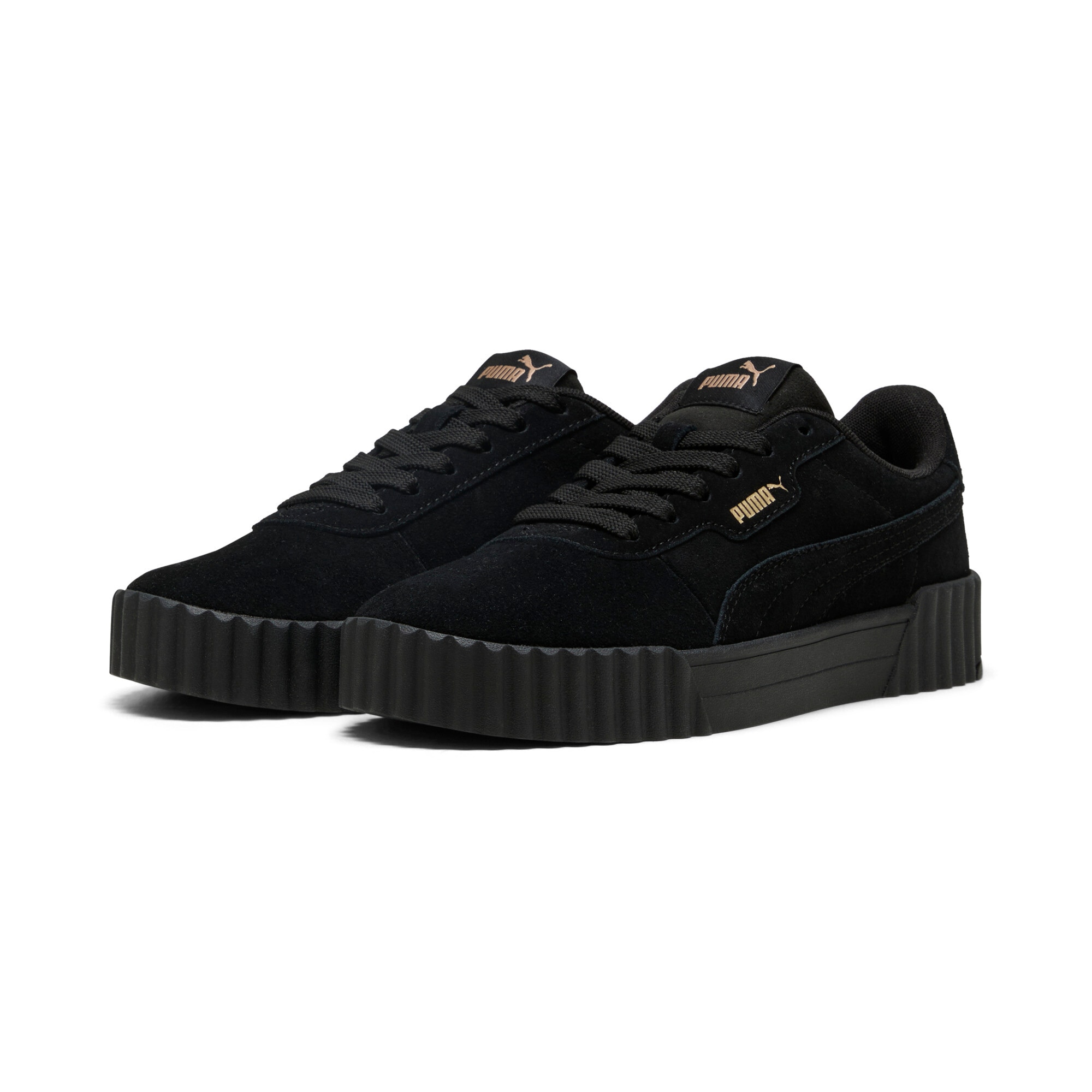 Sneaker PUMA "CARINA 3.0 SD", Damen, Gr. 37,5, schwarz (puma schwarz, puma gold), Schuhe Sneaker
