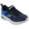 Sneaker SKECHERS "MICROSPEC MAX ADVANCE", Kinder, Gr. 30, schwarz (schwarz, blau), Textil, Synthetik, kontrastfarbene Details, sportlich, Schuhe, Freizeitschuh mit Klettverschluss, Größenschablone zum Download
