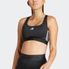 Sport-BH ADIDAS PERFORMANCE "PWR MS HYGLM", Damen, Gr. L, Cup A/B, schwarz-weiß (schwarz, weiß), Obermaterial: 89% Polyester, 11% Elasthan, sportlich, BHs