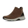 Chelseaboots GABOR ROLLINGSOFT, Damen, Gr. 38, braun (cognac), Veloursleder, Elastischer Einsatz, sportlich, Schuhe, Plateau, High Top-Sneaker, Schnürschuh mit Grip-Profil